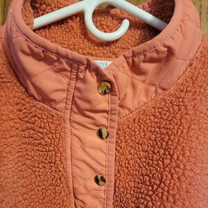 Time and Tru Women's Quarter Snap Faux Sherpa Top/Jacket 3X